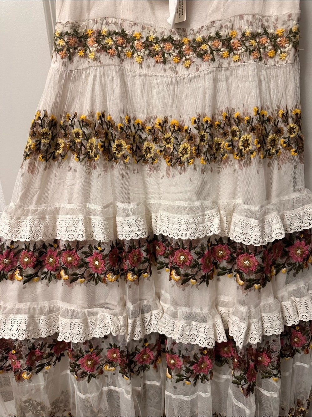 Anthropology Bohemian Ruffle Floral Tiered Maxi Dress - Picture 8 of 9